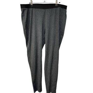 EILEEN FISHER Leggings Tweed Herringbone Elastic Waist Pull On Pants Gray Large